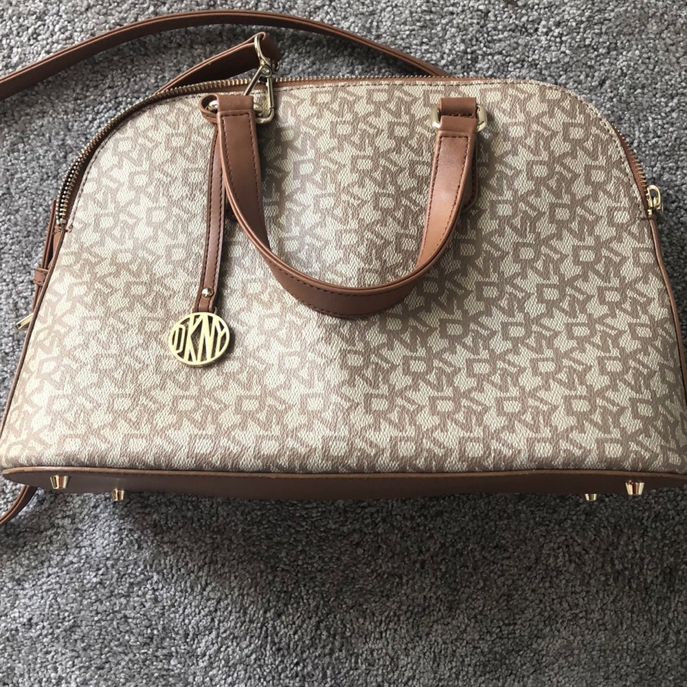 SOLD DKNY Signature PVC bowler bag